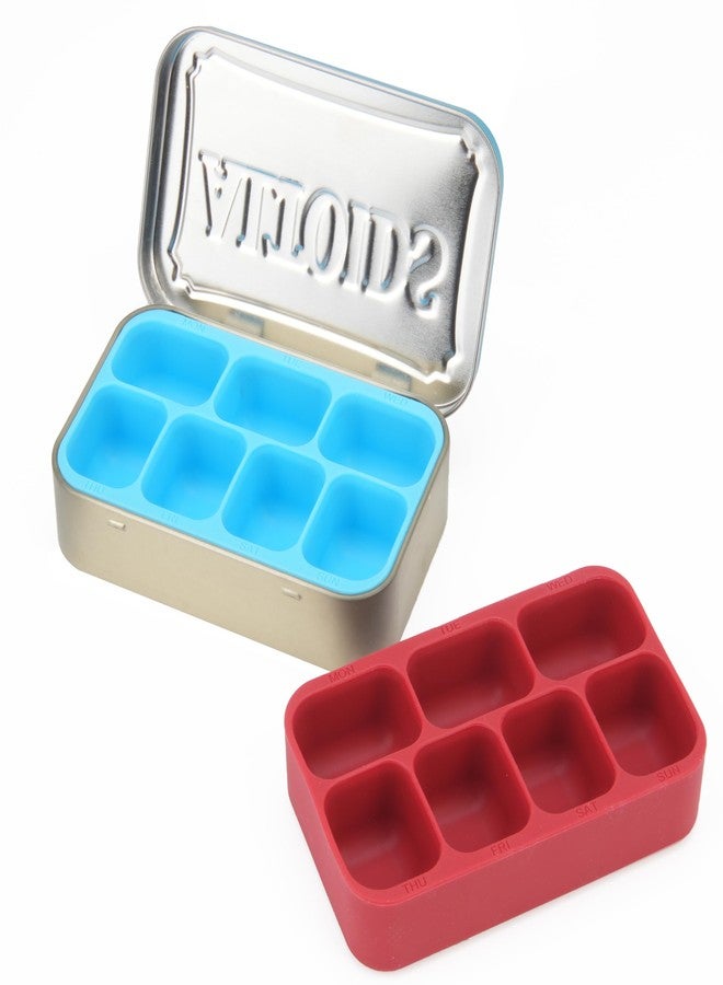 Luvcosy 2 Pack Silicone Tin Organizer Inserts Compatible with Altoids Mint Tins 1.76oz, Food-Safe Tin Divider for Weekly Pills, Candy, Screws, Fishing Gear, Paint Supplies, Jewelry Storage - Image 1